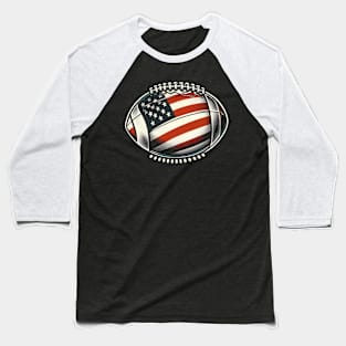 Football Ball American Flag U.S.A. Baseball T-Shirt